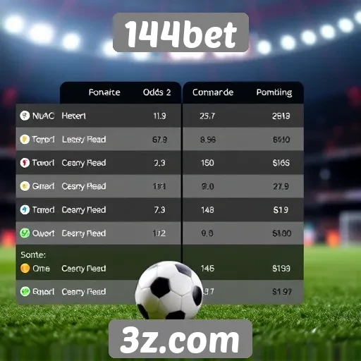Comparação de odds entre 144bet e outros sites
